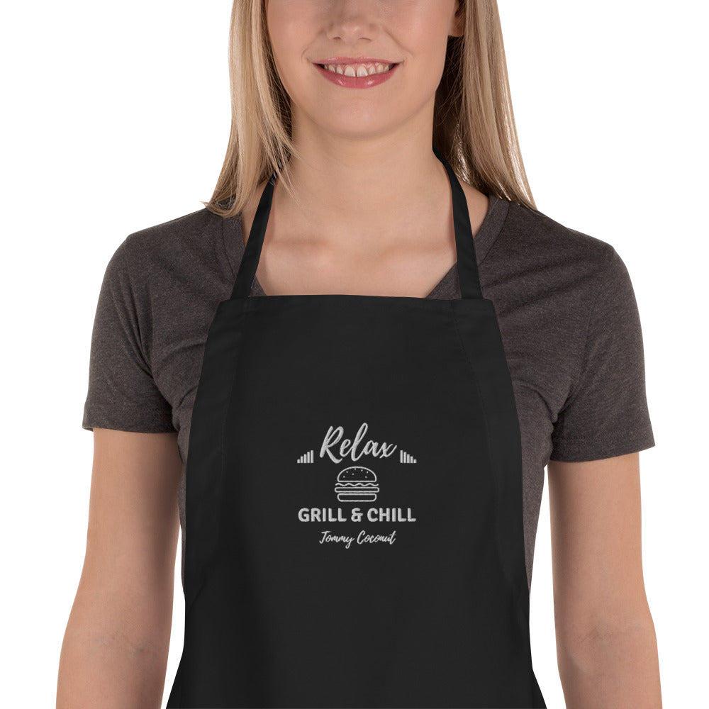 Tommy Coconut GRILL & CHILL Embroidered Apron