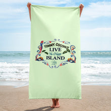 Load image into Gallery viewer, Tommy Coconut LIVE THE HAPPY ISLAND LIFE Towel
